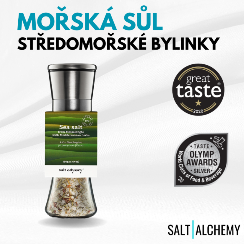 Mlýnek s mořskou solí "středomořské bylinky" - Salt Odyssey (160g)