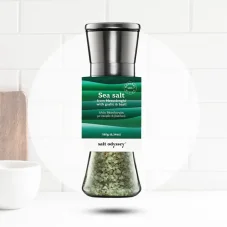 Mlýnek s mořskou solí "česnek a bazalka" - Salt Odyssey (180g)